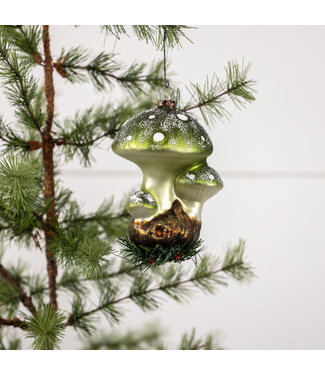 Ragon House 5" GREEN SPOTTED MUSHROOM ORNAMENT
