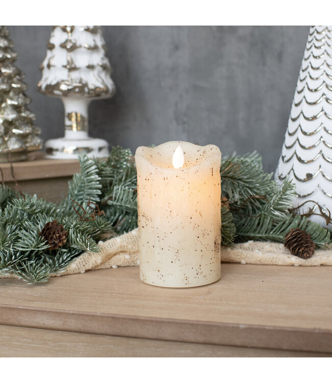 Ragon House 5" MOVING FLAME CREAM PILLAR CANDLE
