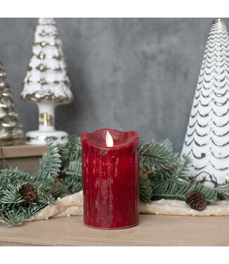 Ragon House 5" MOVING FLAME RED PILLAR CANDLE