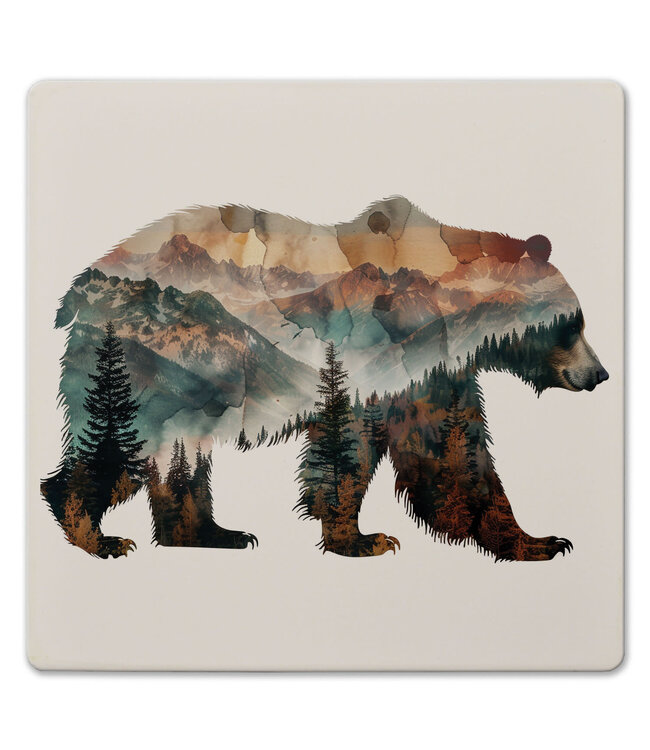 Highland Home Bear Silhouette Square Straight Edge Trivet