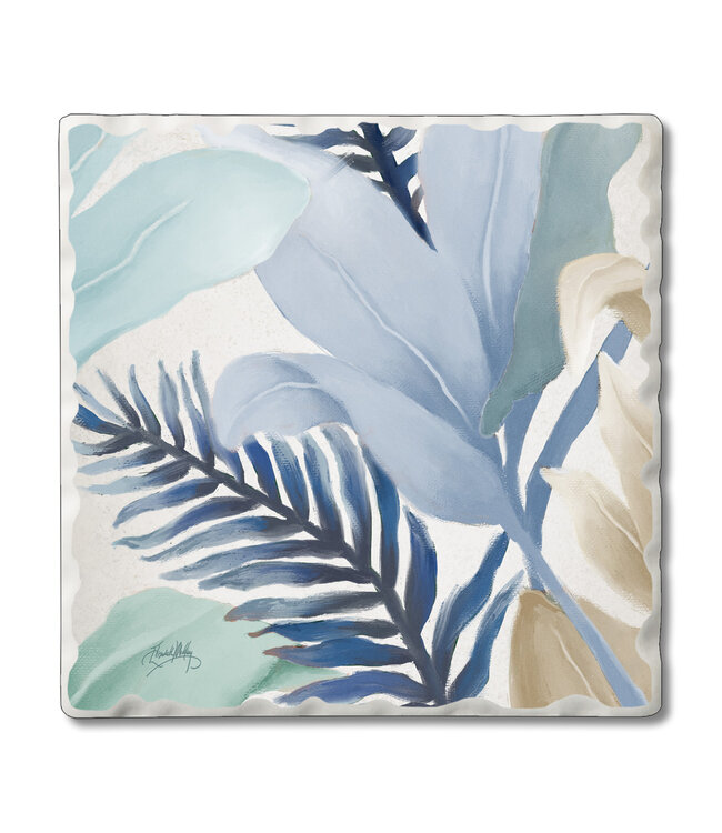 Highland Home Blue Palms Sandy Coastal Blues Collection Single Tile