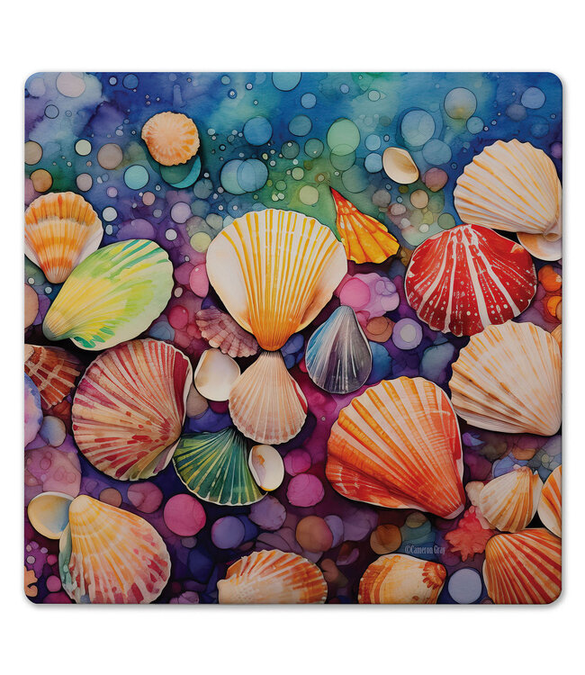 Highland Home Bright Shells Square Straight Edge Trivet