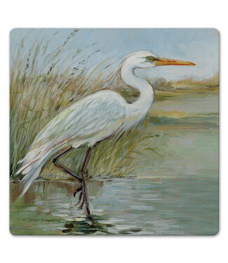 Highland Home Coastal Egret Square Straight Edge Trivet