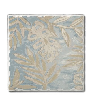 Highland Home Coastal Leaves Sandy Coastal Blues Collection Single Tile