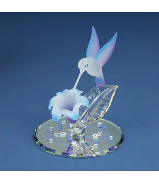Glass Baron Hummingbird Blue Flower