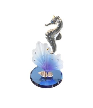 Glass Baron Sea Horse Blue Coral