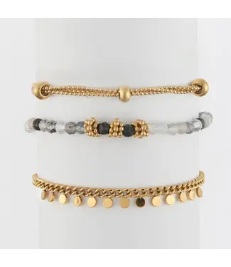 Howards Narelle Waterproof Beaded Chain Bracelet Set Gold