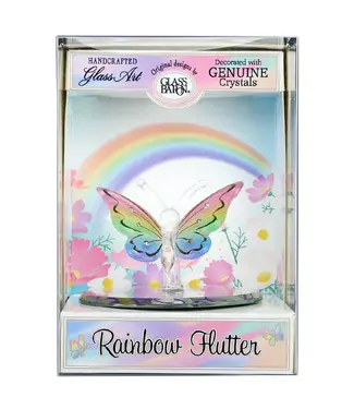 Glass Baron Butterfly Rainbow Flutter