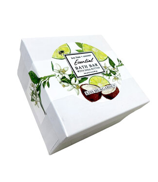 Kiss Me In The Garden Key Lime & Coconut Label style ESSENTIAL DESIGN 6.5 oz Bath Bar