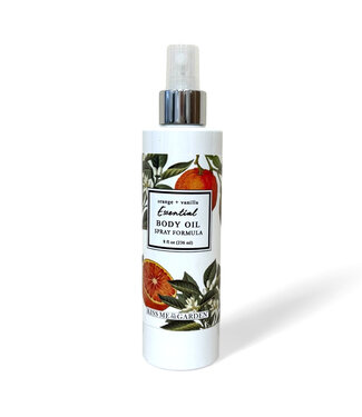 Kiss Me In The Garden Orange Vanilla Essentials Body Oil Spray 8 oz