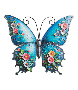 Regal Butterfly Wall Decor 12inch Blue Floral