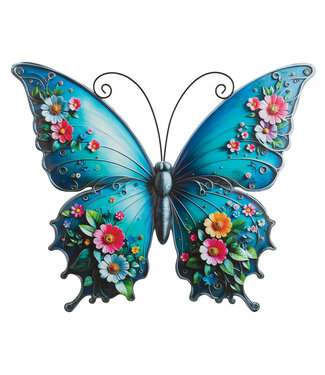 Regal Butterfly Wall Decor 20inch Blue Floral