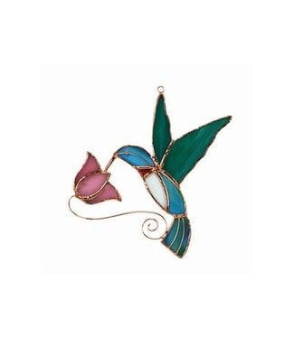Gift Essentials Hummingbird With Pink Flower Sun Catcher