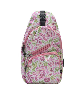 Calla Products LLC Anti-Theft Daypack LG Pink and Green Floral