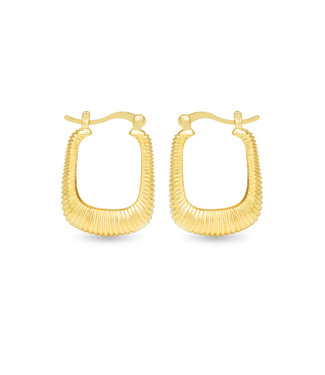 Amanda Blu Angelina Polished Ribbed Square Hoop Gold