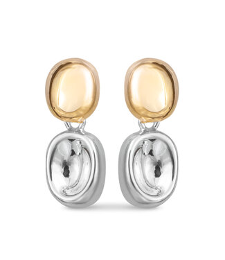 Amanda Blu Eden Mini Drop Two Tone Stud Gold and Silver