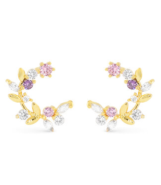 Amanda Blu Floral Flat  Earring Gold