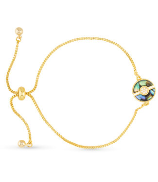 Amanda Blu Gold Abalone & CZ Blue Circle Bracelet