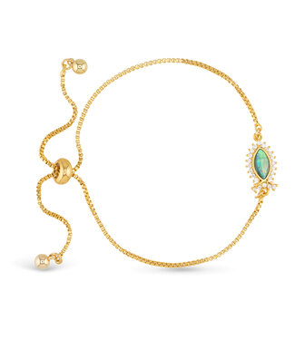 Amanda Blu Gold Abalone & CZ Blue Fish Bracelet
