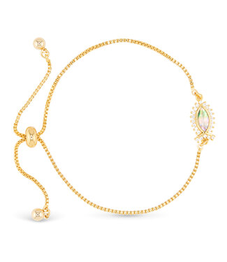 Amanda Blu Gold Abalone & CZ Tan Fish Bracelet