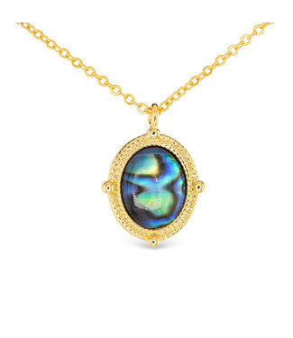 Amanda Blu Gold Abalone Blue Compass Necklace