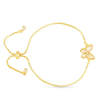 Amanda Blu Gold Abalone Tan Butterfly Bracelet