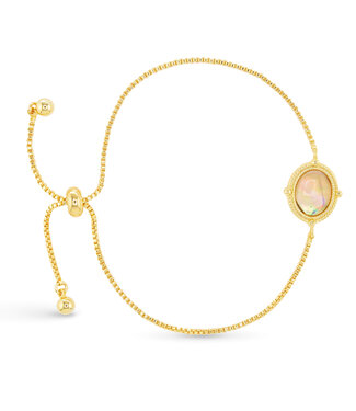 Amanda Blu Gold Abalone Tan Compass  Bracelet