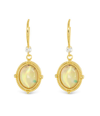 Amanda Blu Gold Abalone Tan Compass Drop Earrings