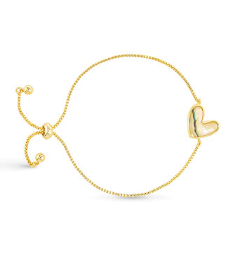 Amanda Blu Gold Abalone Tan Heart  Bracelet