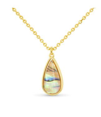 Amanda Blu Gold Abalone Tan Teardrop Necklace
