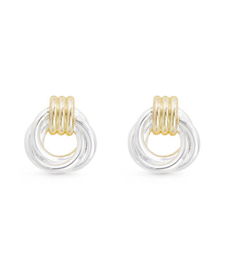 Amanda Blu Gold and Silver Polished Twist Knot Earrings