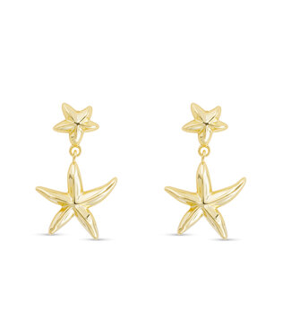 Amanda Blu Gold Double Starfish Dangle Earrings