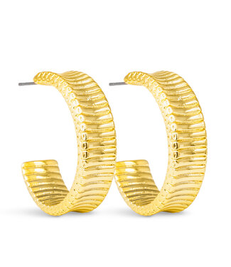 Amanda Blu Kennedy Polished Ribbed Hoop Gold