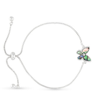 Amanda Blu Silver Abalone Blue Butterfly Bracelet