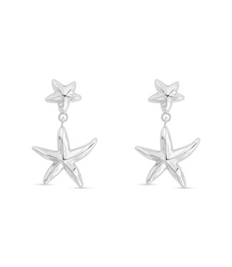 Amanda Blu Silver Double Starfish Dangle Earrings