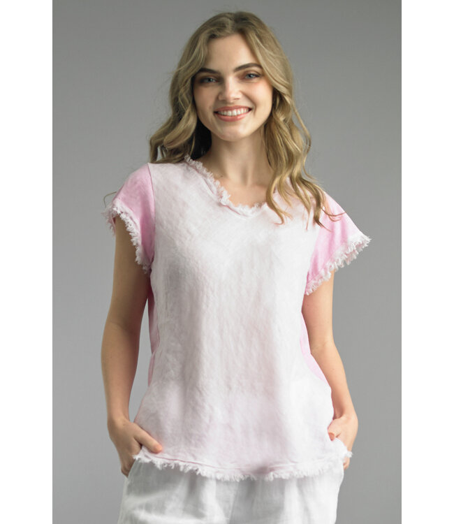Tempo Paris FRAYED EDGE TEE ROSA