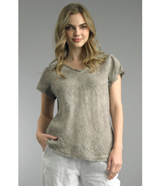 Tempo Paris FRAYED EDGE TEE TAUPE