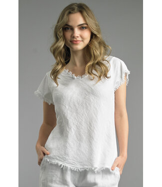 Tempo Paris FRAYED EDGE TEE White