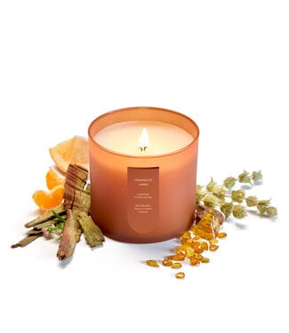 Cue Candles 8.5 OZ FROSTED TERRA CEDARWOOD AMBER