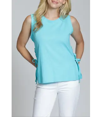 APNY INC Sleeveless Lace Up Tee Capri