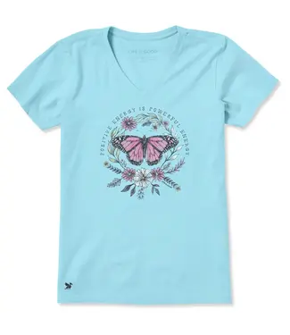 Life Is Good Womens Crusher Vee Positive Powerful Aqua Blue