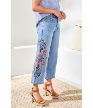 Tribal Audrey Wide Crop Jeans Desert Blue