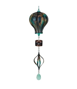 Regal Swirl Balloon Spinner Solar Lantern Green