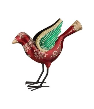 Regal Henna Bird Decor Wing Up Red