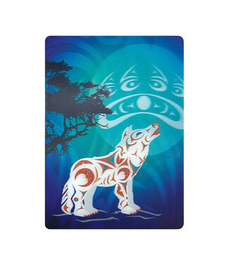 Native Northwest 3D Lenticular Magnet-Howling Wolf by Darrell Thorne