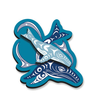 Native Northwest 3D Magnet-Humpback Whales by Joel Paul