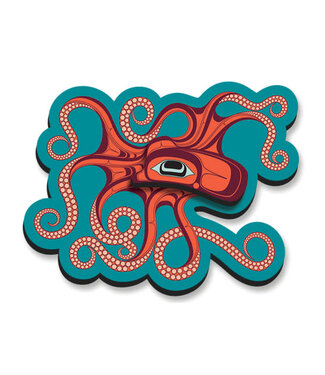 Native Northwest 3D Magnet-Octopus Nuu by Ernest Swanson