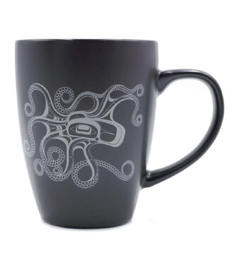 Native Northwest Black Mug-Octopus Nuu by Ernest Swanson