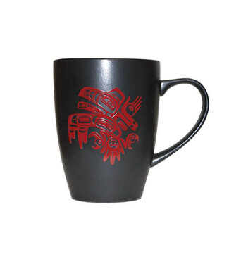 Native Northwest Black Mug-Running Raven by Morgan Asoyuf