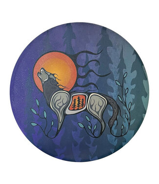 Native Northwest Ceramic Trivet-Wolf Maiingan by Storm Angeconeb
